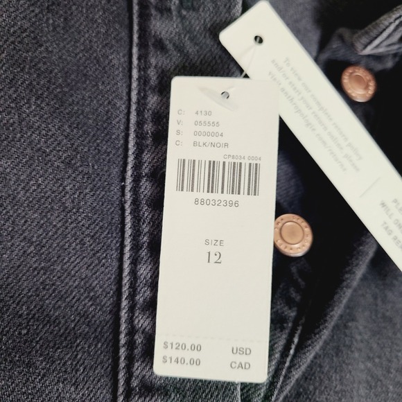 NEW SWK Seen Worn Kept Black Denim Collared Midi Dress Button Front Minimalist L - Picture 10 of 15